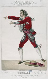 由皮埃尔·奥古斯丁·卡隆·德·博马舍斯（1732-99）担任“塞维利亚理发师”中费加罗角色的演员 作者 塞巴斯蒂安·库尔